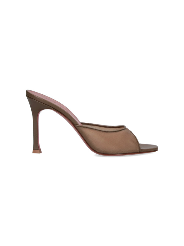 Amina Muaddi Upper: 70% Polyamide mule heel in beige