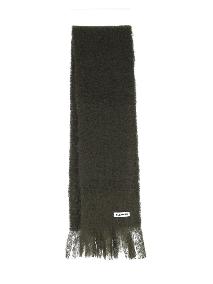 Jil Sander 73% Mohair scarf in green