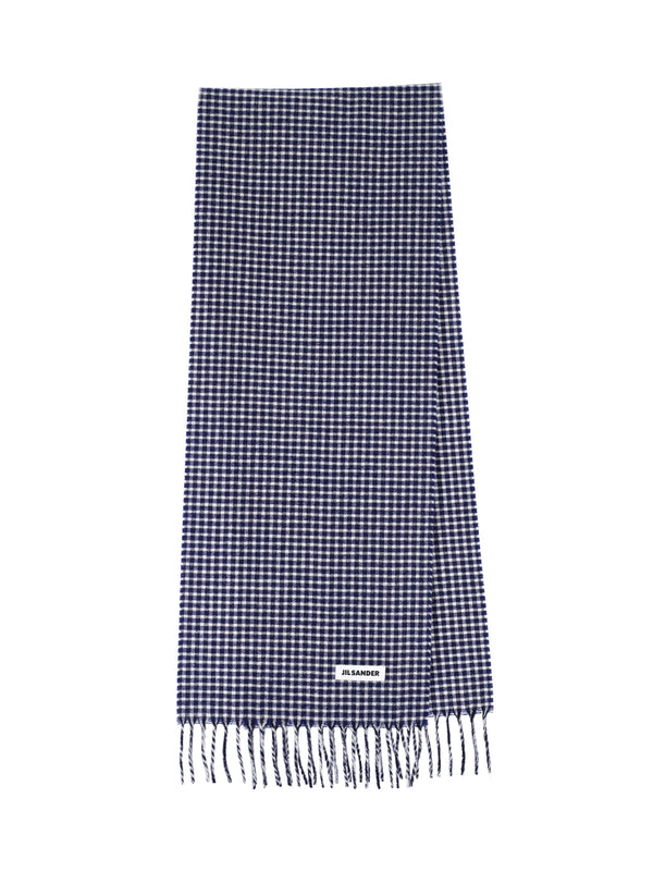 Jil Sander 100% virgin wool scarf in navy