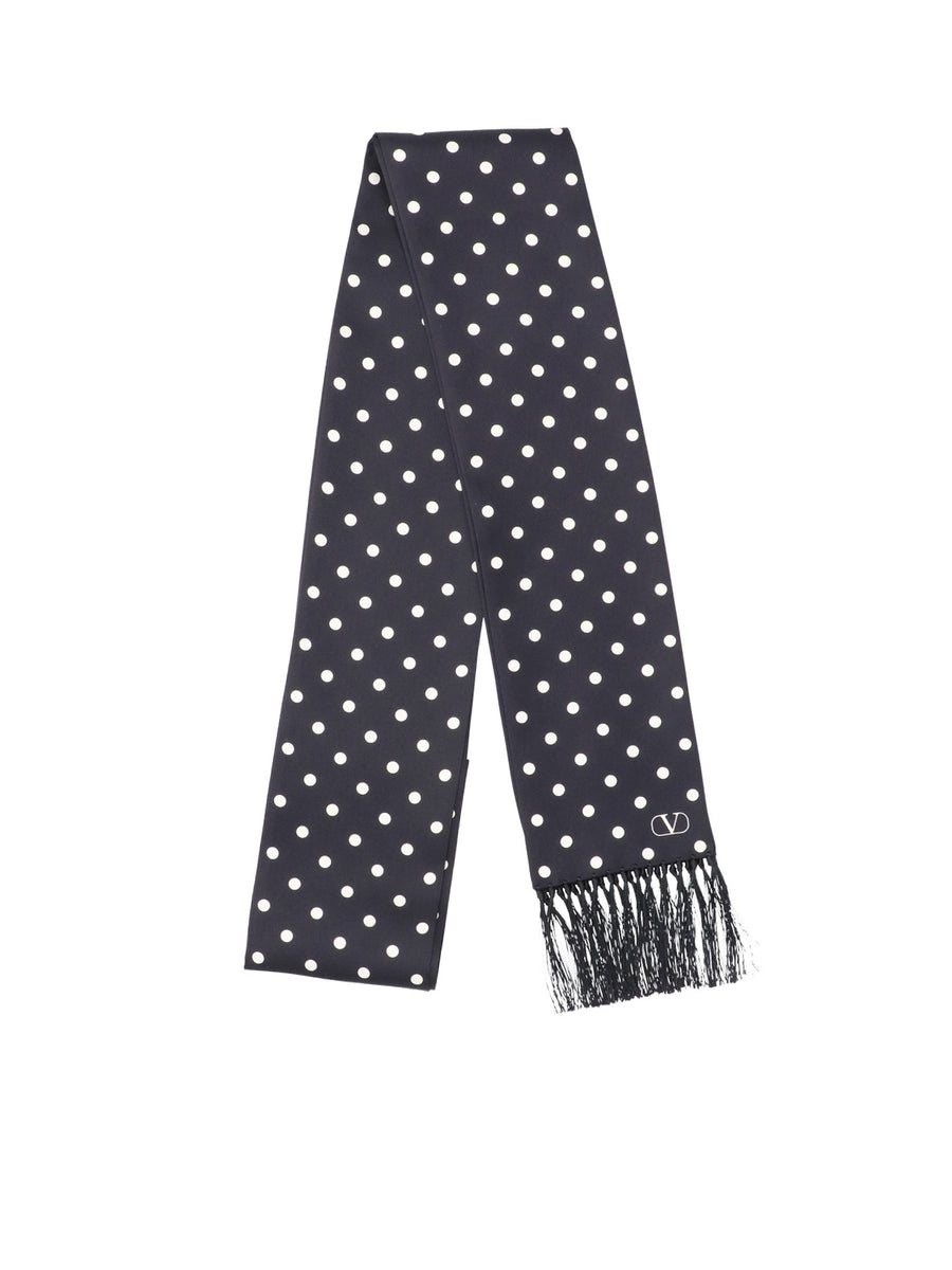 Valentino Garavani 100% silk scarf in black