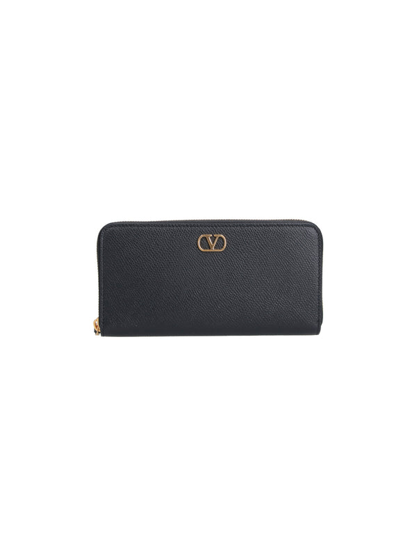 Valentino Garavani 100% calf leather wallet in black