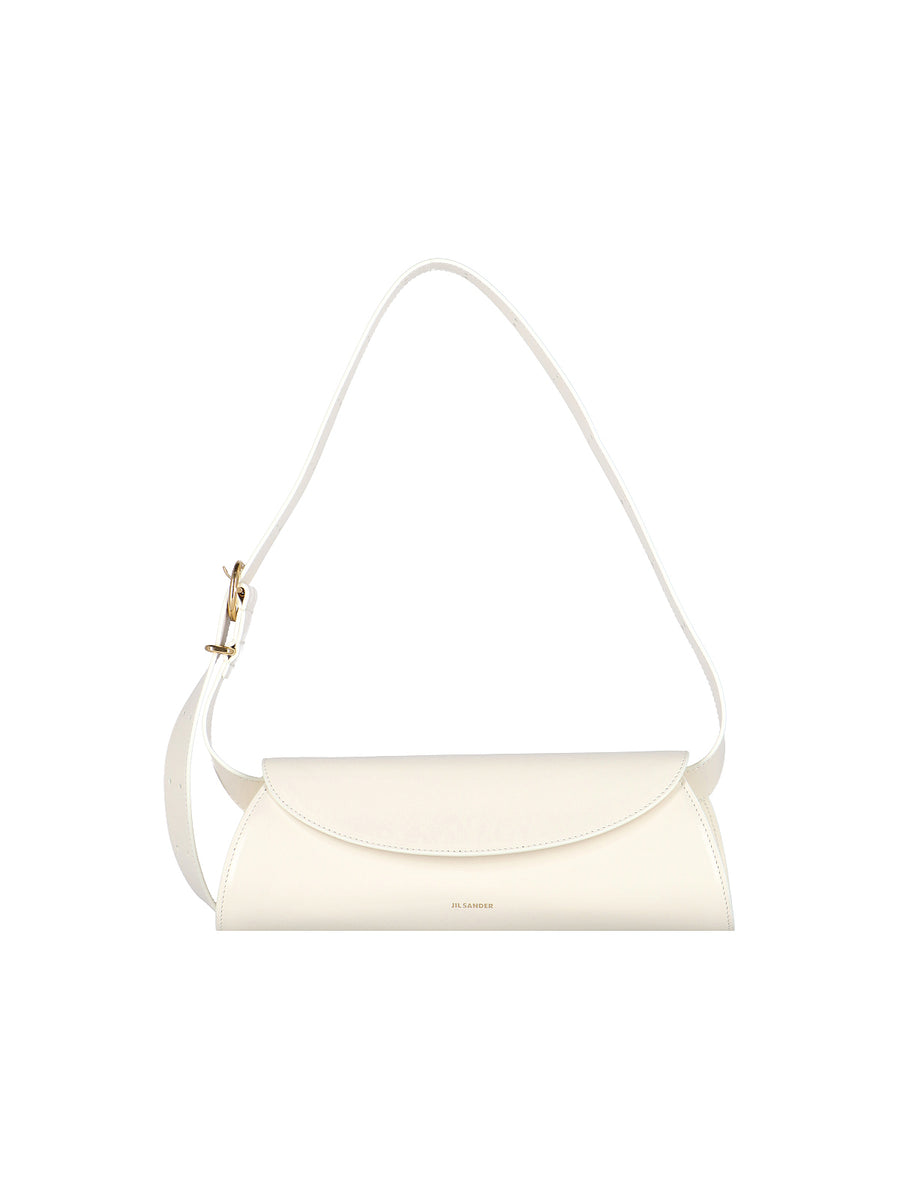 Jil Sander 100% Bovine leather shoulder bag in white