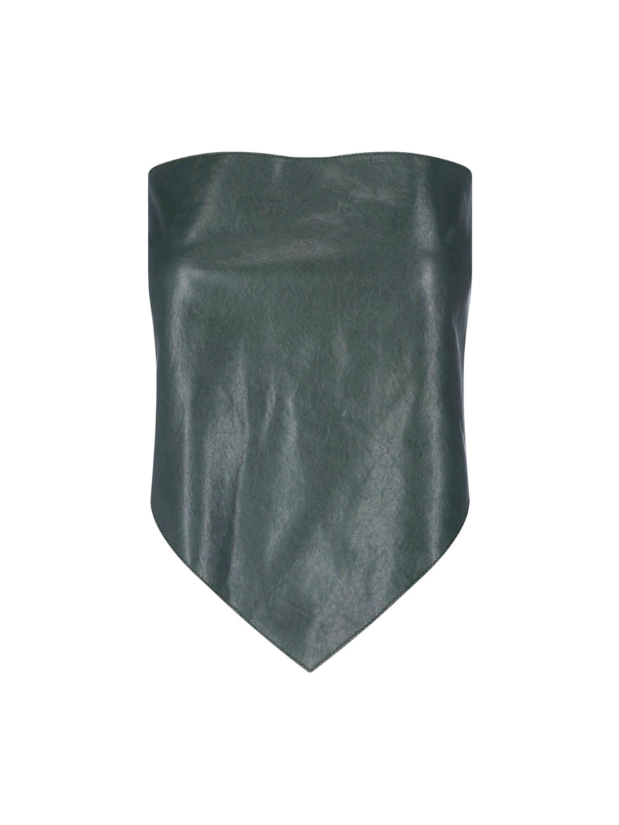 Paloma Wool 100% Leather tank top in green