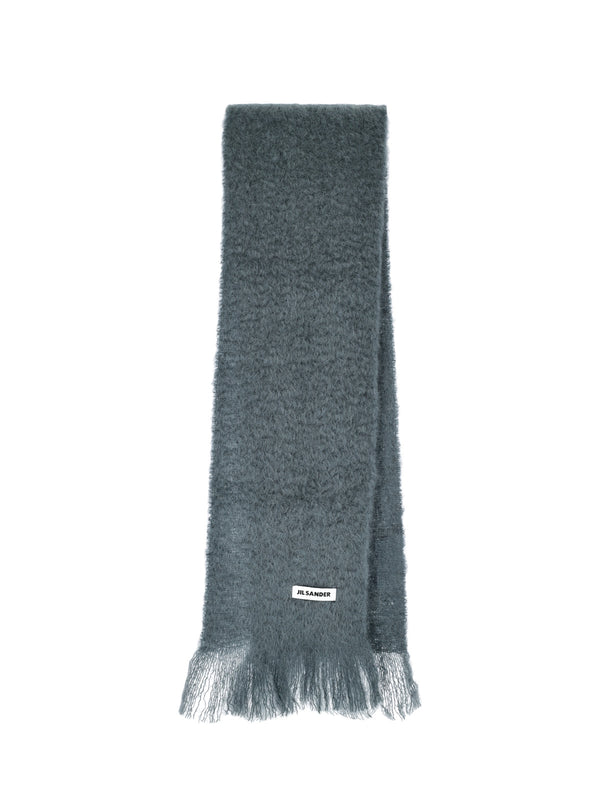 Jil Sander 73% Mohair scarf in gray