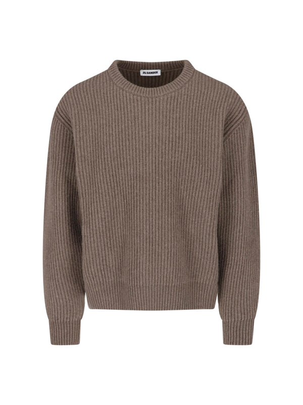 Jil Sander 100% wool sweater in taupe