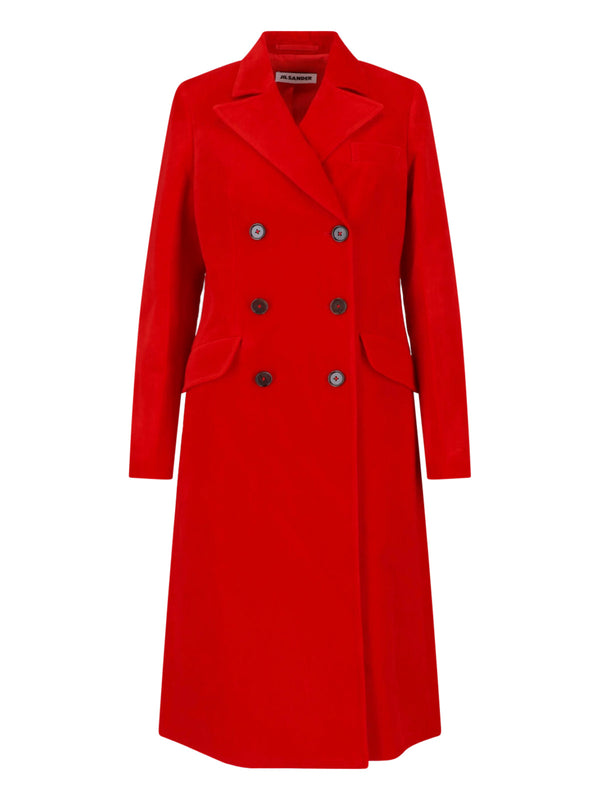 Jil Sander 55% Cotton coat in red