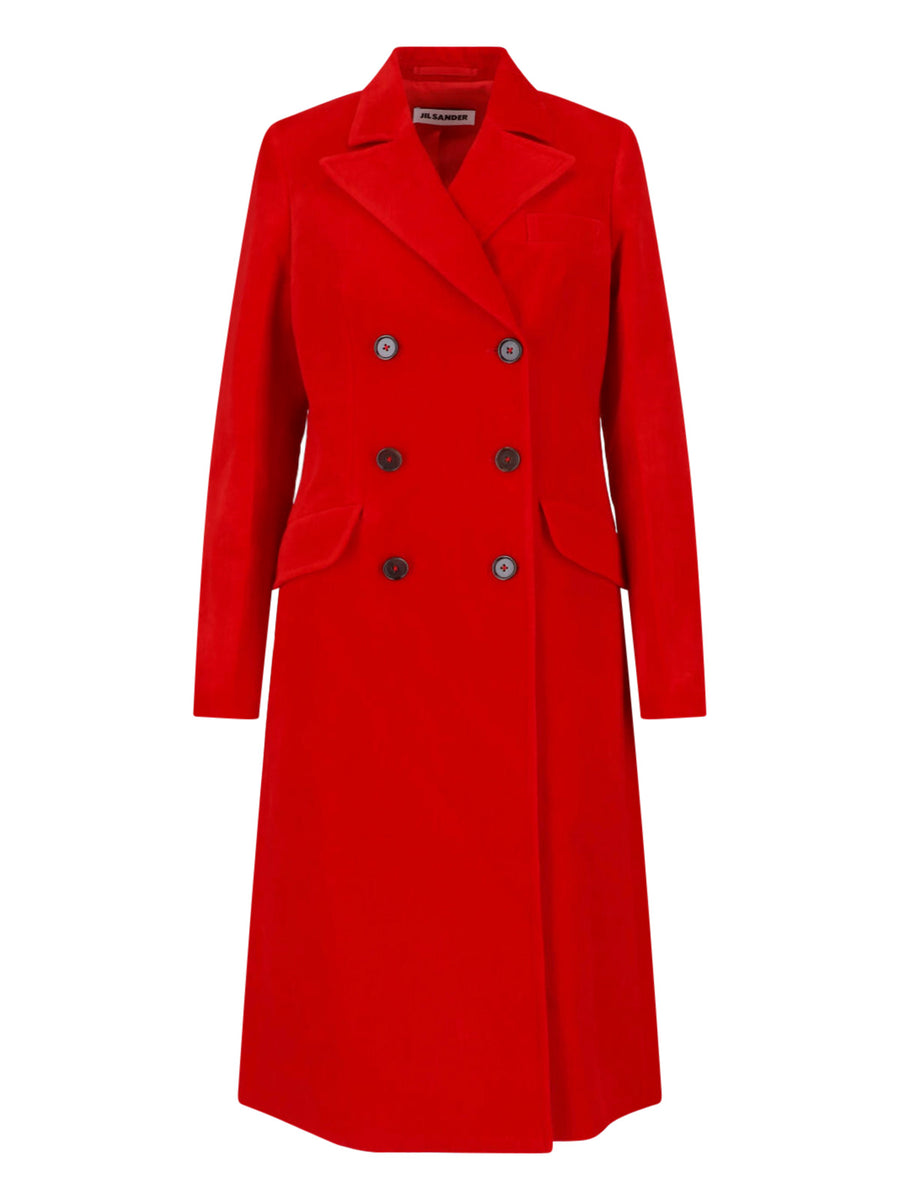 Jil Sander 55% Cotton coat in red