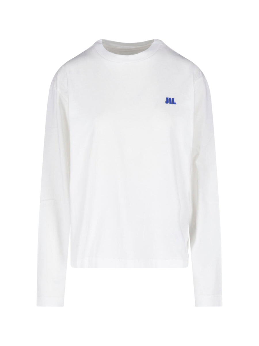 Jil Sander 100% Cotton long-sleeve t-shirt in white