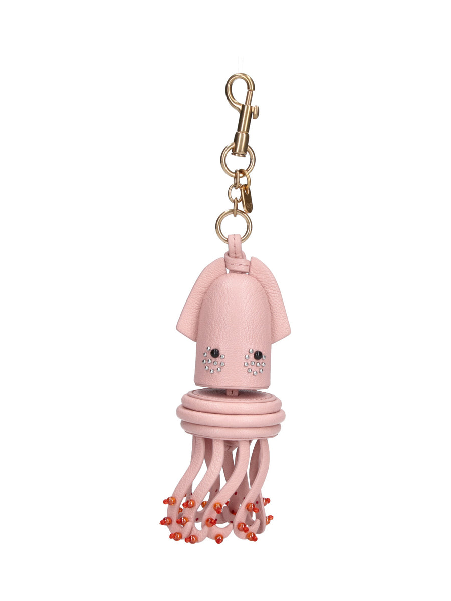 Anya Hindmarch 100% goat leather key case in pink