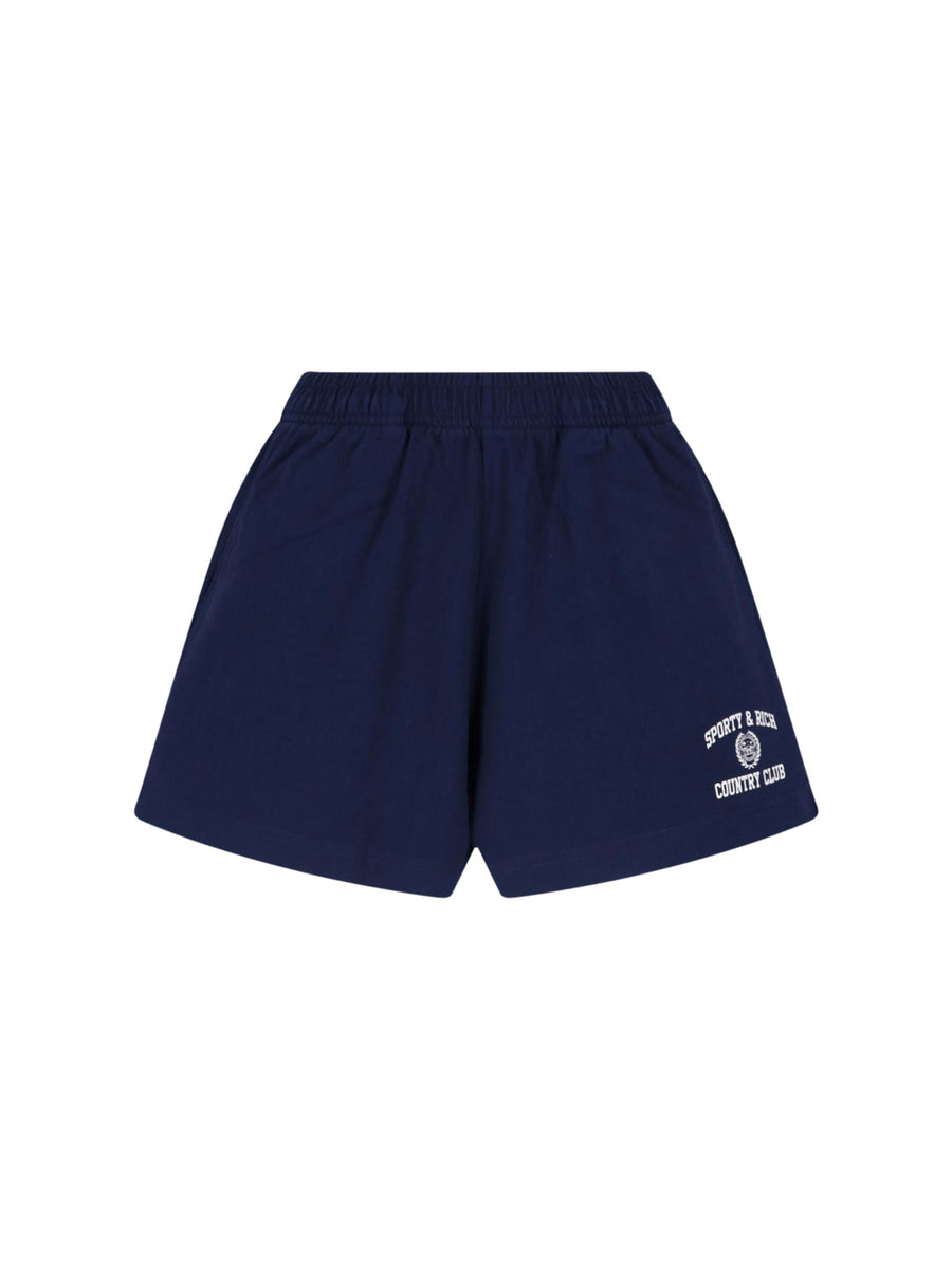 Sporty & Rich Cotton blend shorts in navy