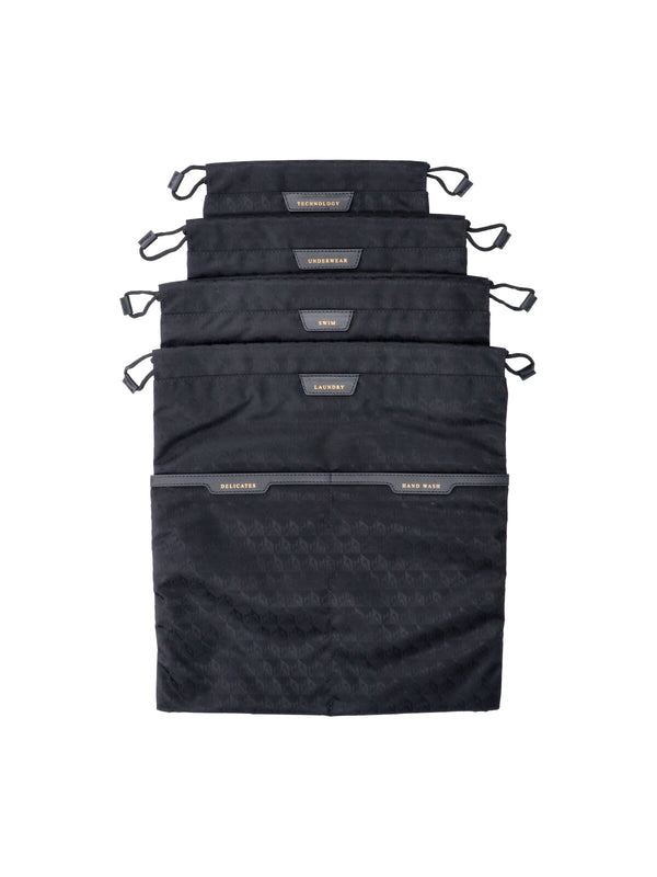 Anya Hindmarch 100% Recycled Nylon packing pouch set in black