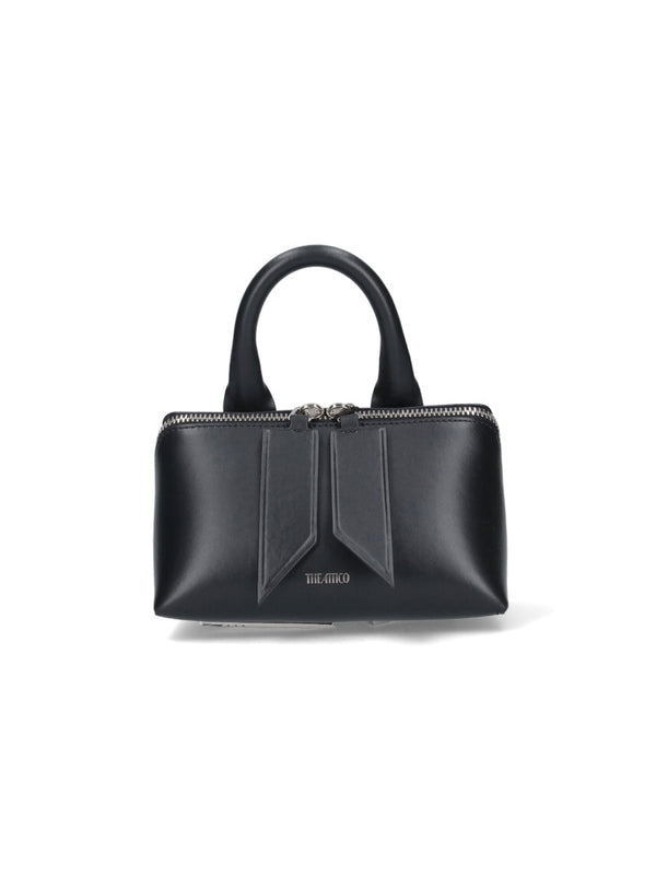 The Attico Leather top handle bag in black