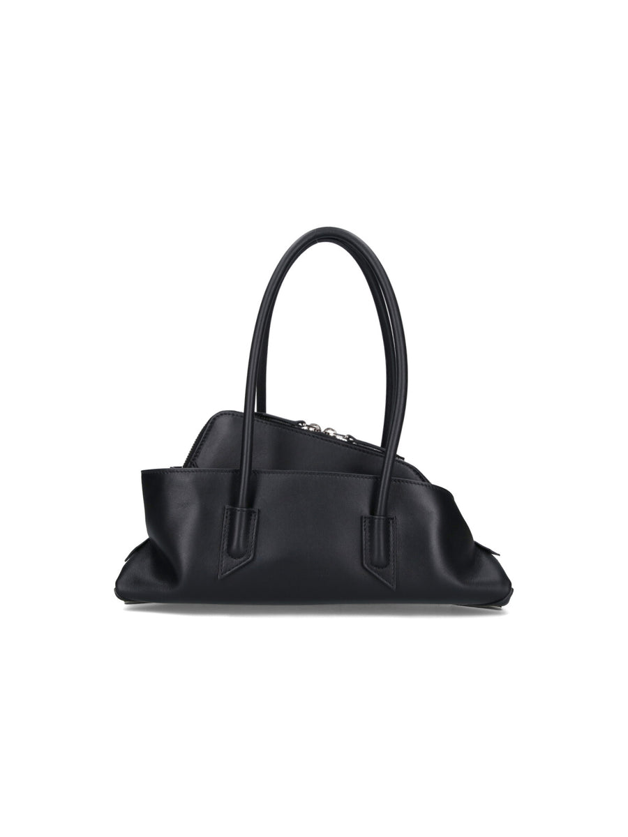 The Attico Leather shoulder bag in black
