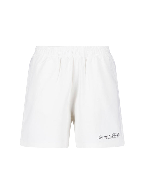 Sporty & Rich Linen bermuda shorts in white