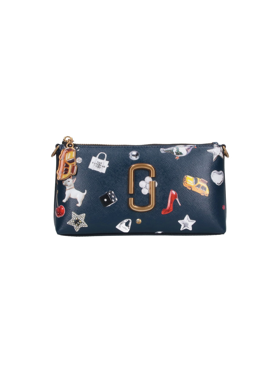 Marc Jacobs 100% Split Cow Leather With Polyurethane Coating clutch in navy
