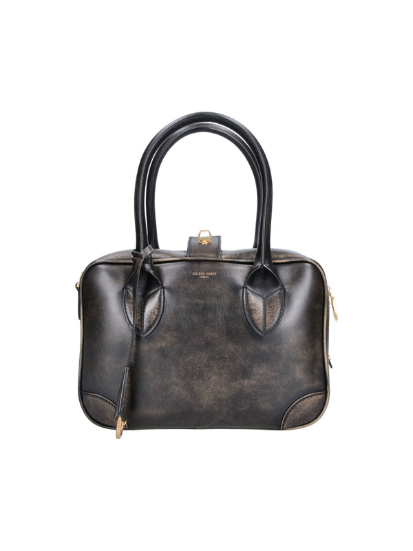 Golden Goose 100% Cow Leather top handle bag in black