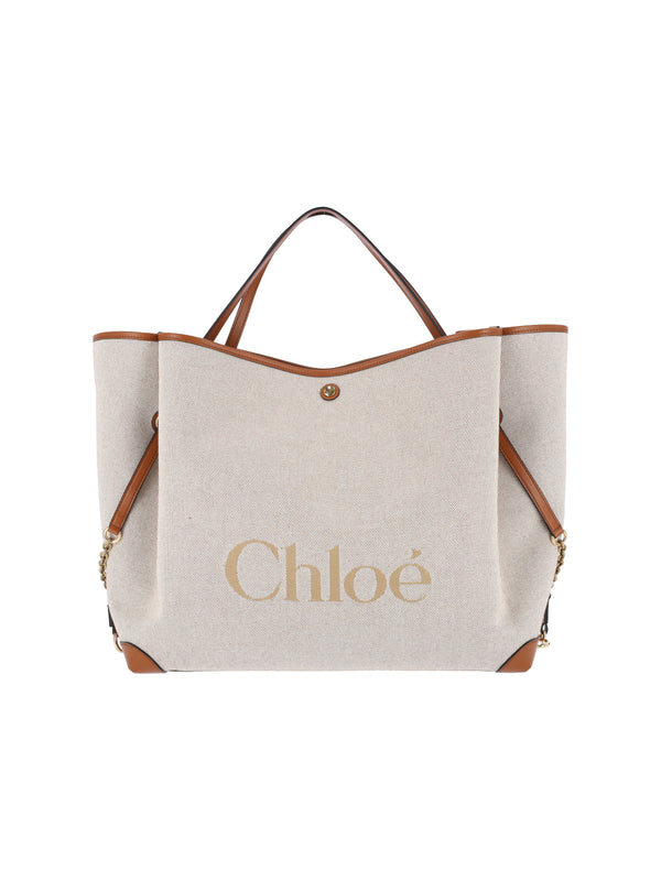 Chloè 100% Cotton tote bag in cream