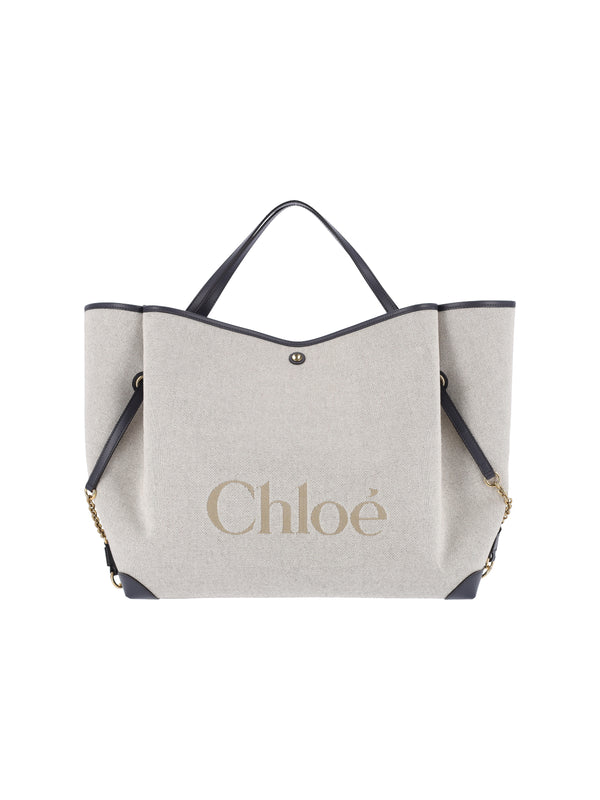 Chloè 100% Cotton tote bag in cream