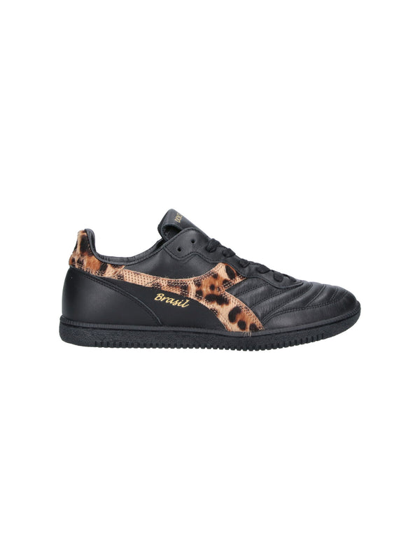 Dolce & Gabbana Leather with calf-hair sneaker in black