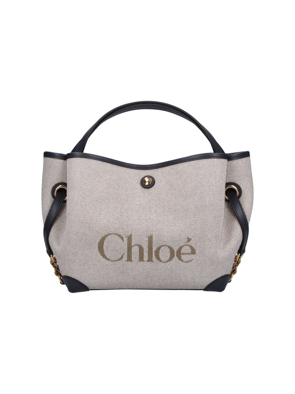 Chloè 100% Cotton shoulder bag in white