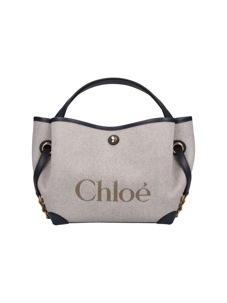 Chloè 100% Cotton shoulder bag in white