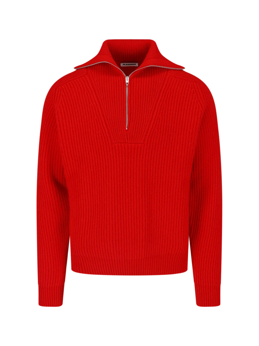 Jil Sander 100% Wool sweater in red