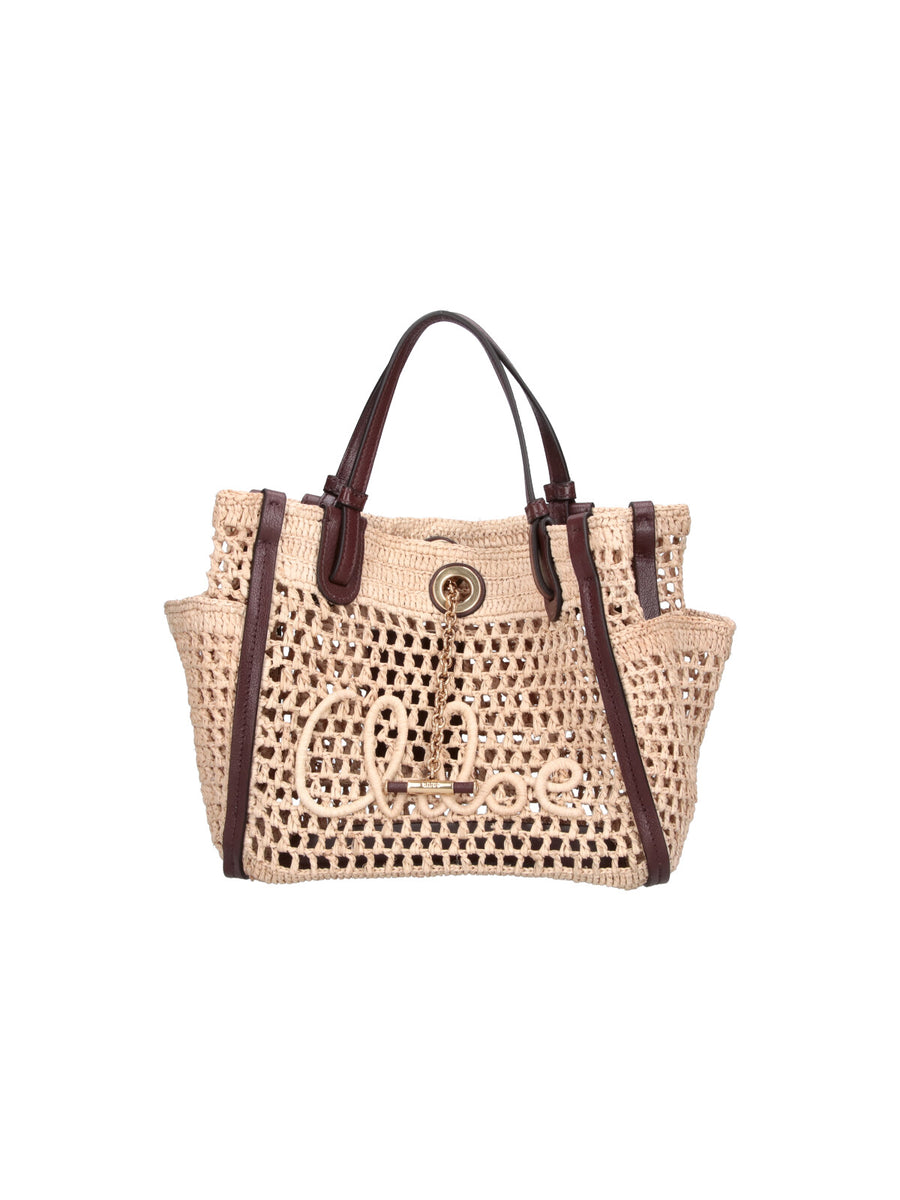 Chloè 100% Raphia shoulder bag in beige