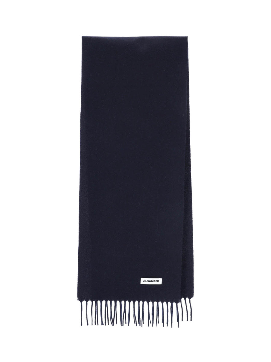 Jil Sander 100% Virgin Wool scarf in navy