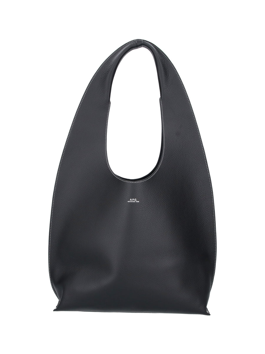 A.P.C. 100% Cow Leather shoulder bag in black