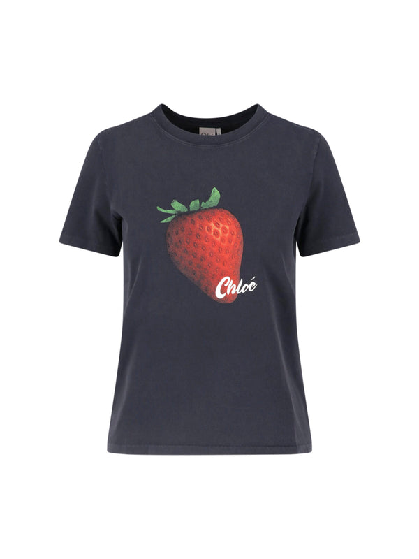 Chloè 100% Cotton t-shirt in black