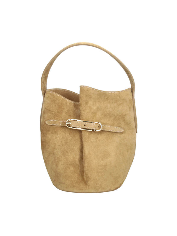 Liffner 100% Cow Suede bucket bag in beige