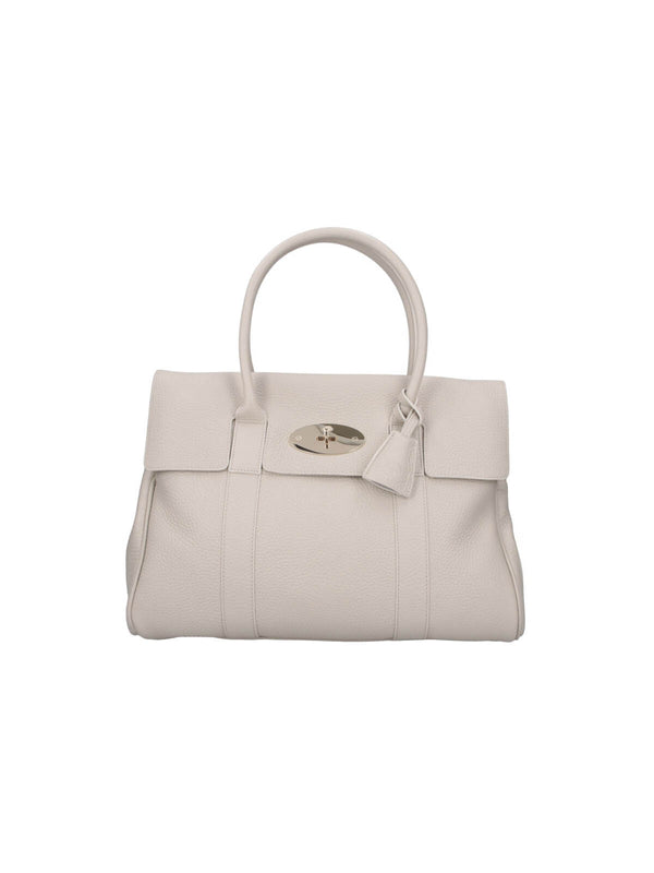 Mulberry 100% Bovine Leather top handle bag in white
