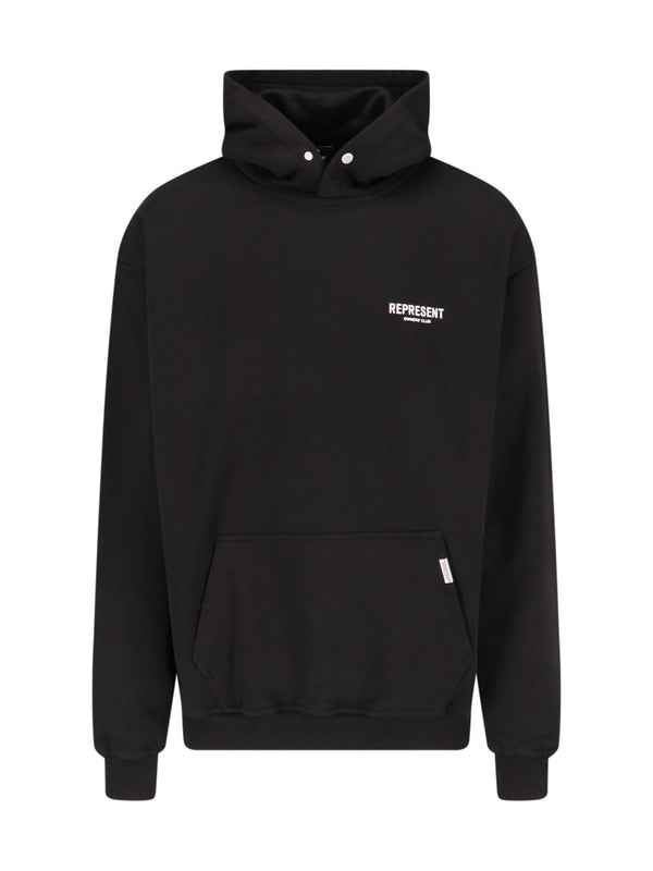 Represent 100% Cotton hoodie in black