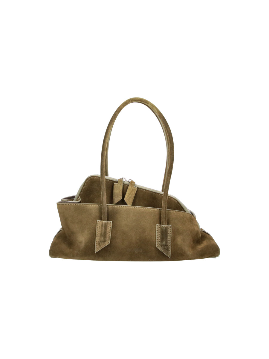 The Attico Suede shoulder bag in brown