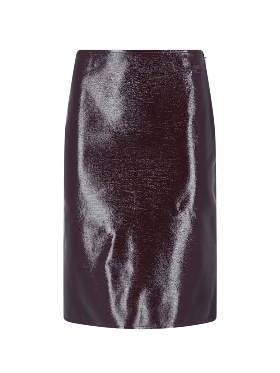CourrèGes 88% Cotton skirt in burgundy