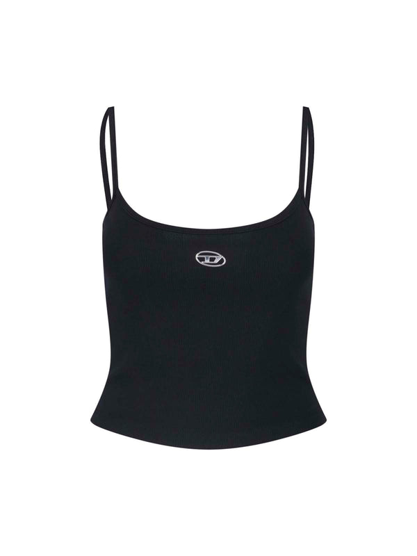 Diesel 94% Cotton tank top in black