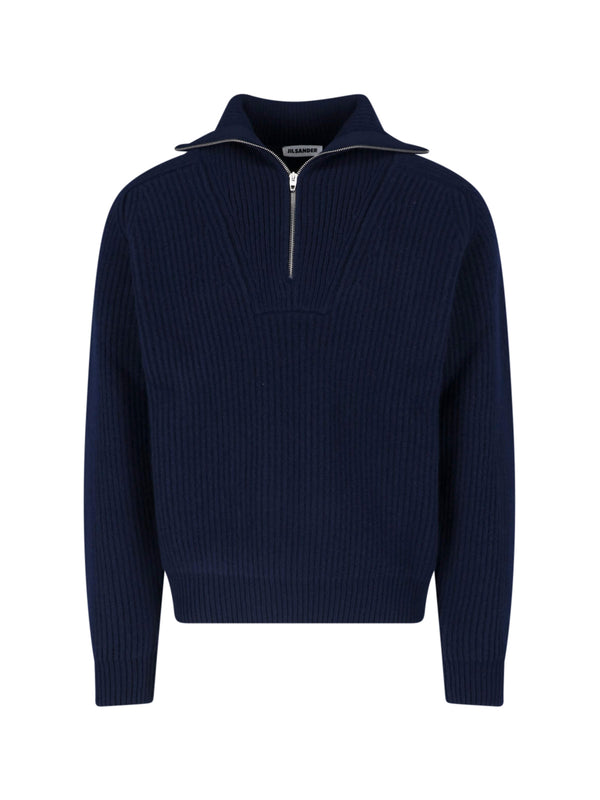 Jil Sander 100% Wool sweater in navy