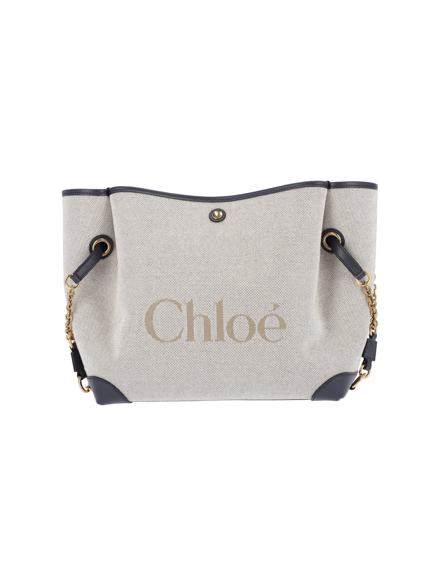 Chloè 100% Cotton tote bag in cream