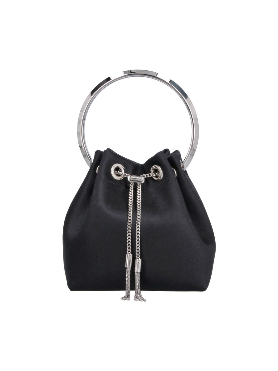 Jimmy Choo Outer: 80% Fabric bucket bag in black