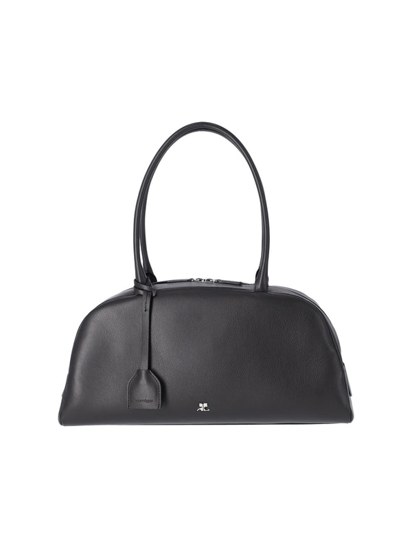 CourrèGes 100% Cow Leather shoulder bag in black