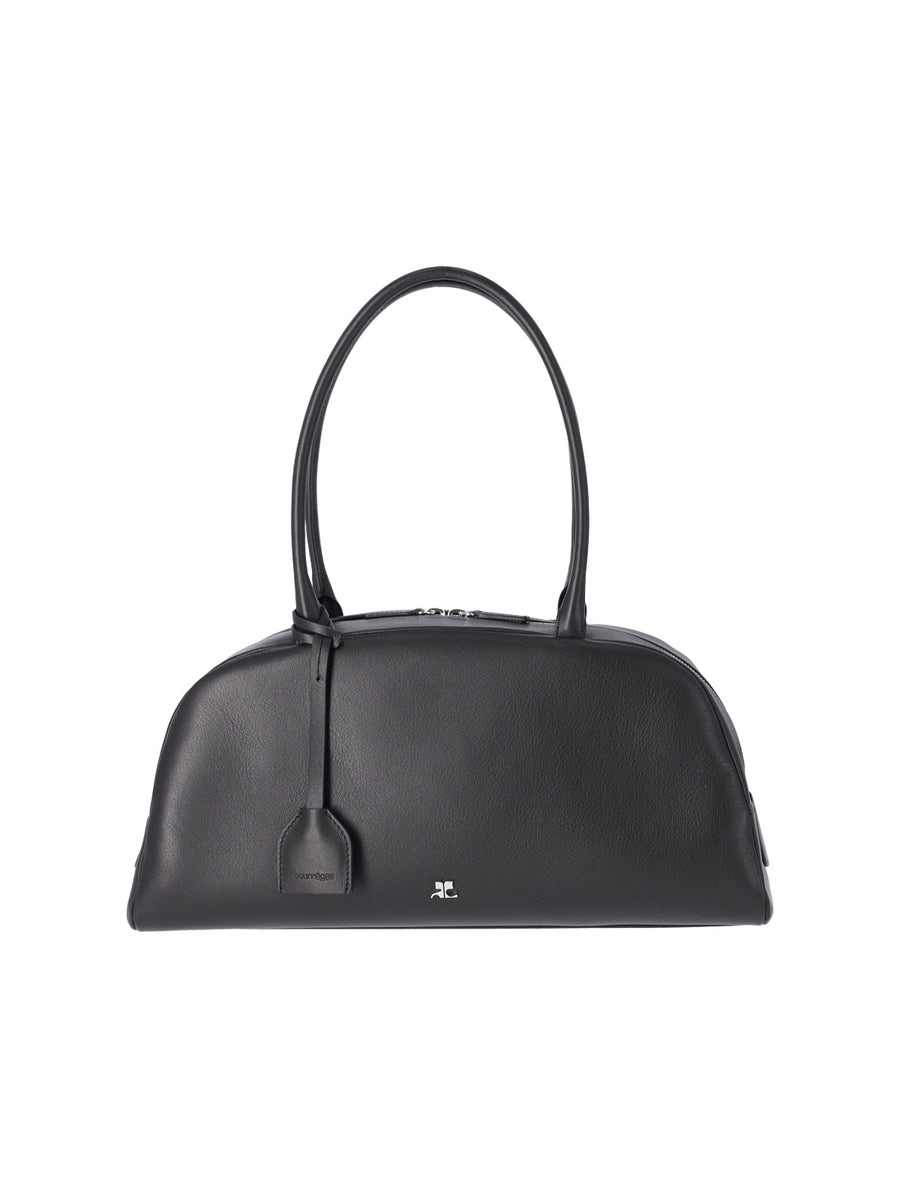 CourrèGes 100% Cow Leather shoulder bag in black