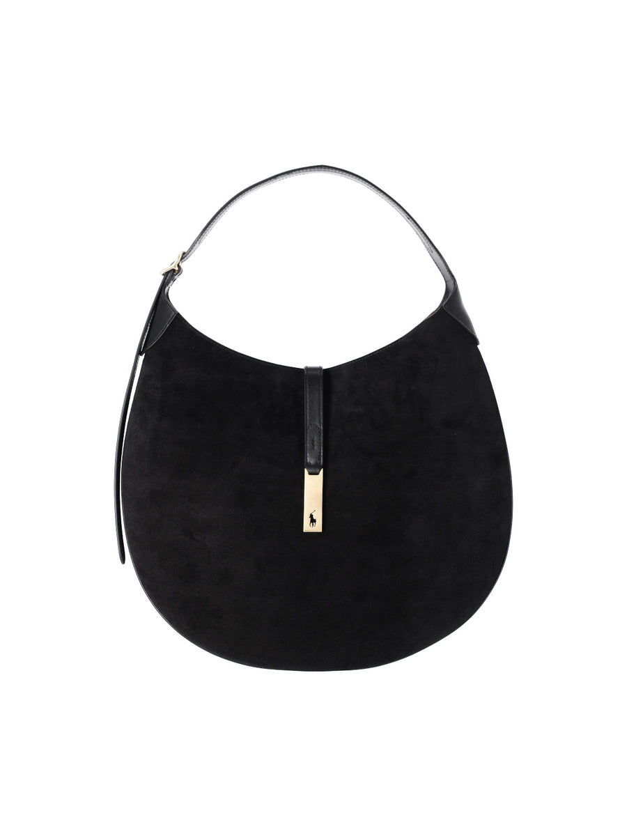 Polo Ralph Lauren 100% Cow Suede hobo bag in black
