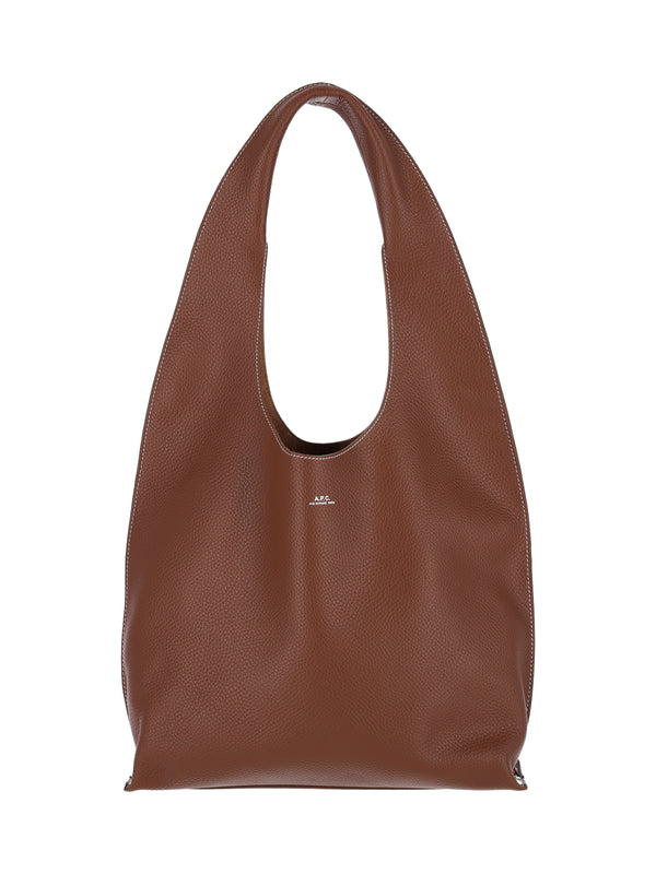 A.P.C. 100% cow leather shoulder bag in brown