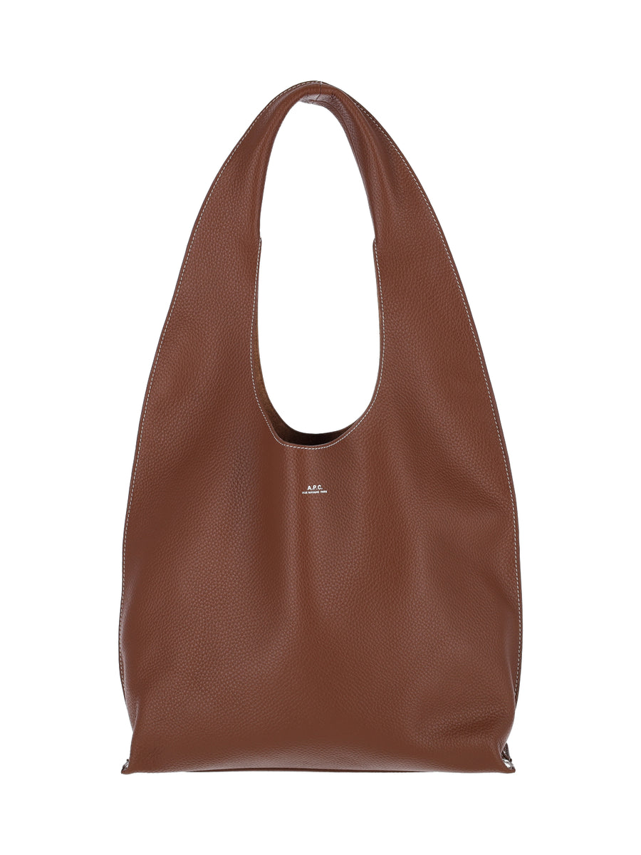 A.P.C. 100% cow leather shoulder bag in brown