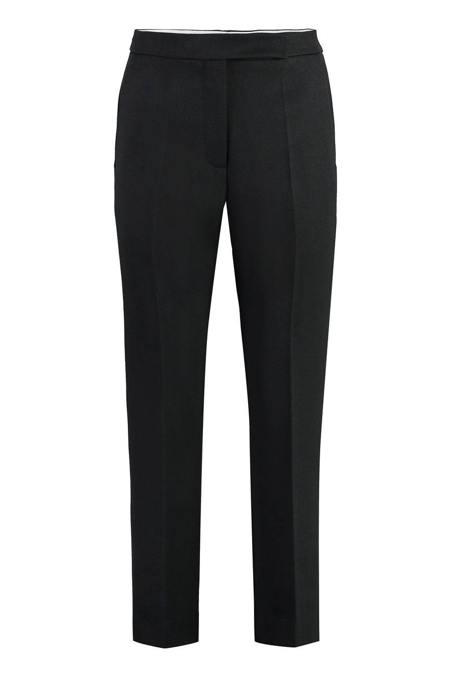 Wool Trousers Black Cropped
