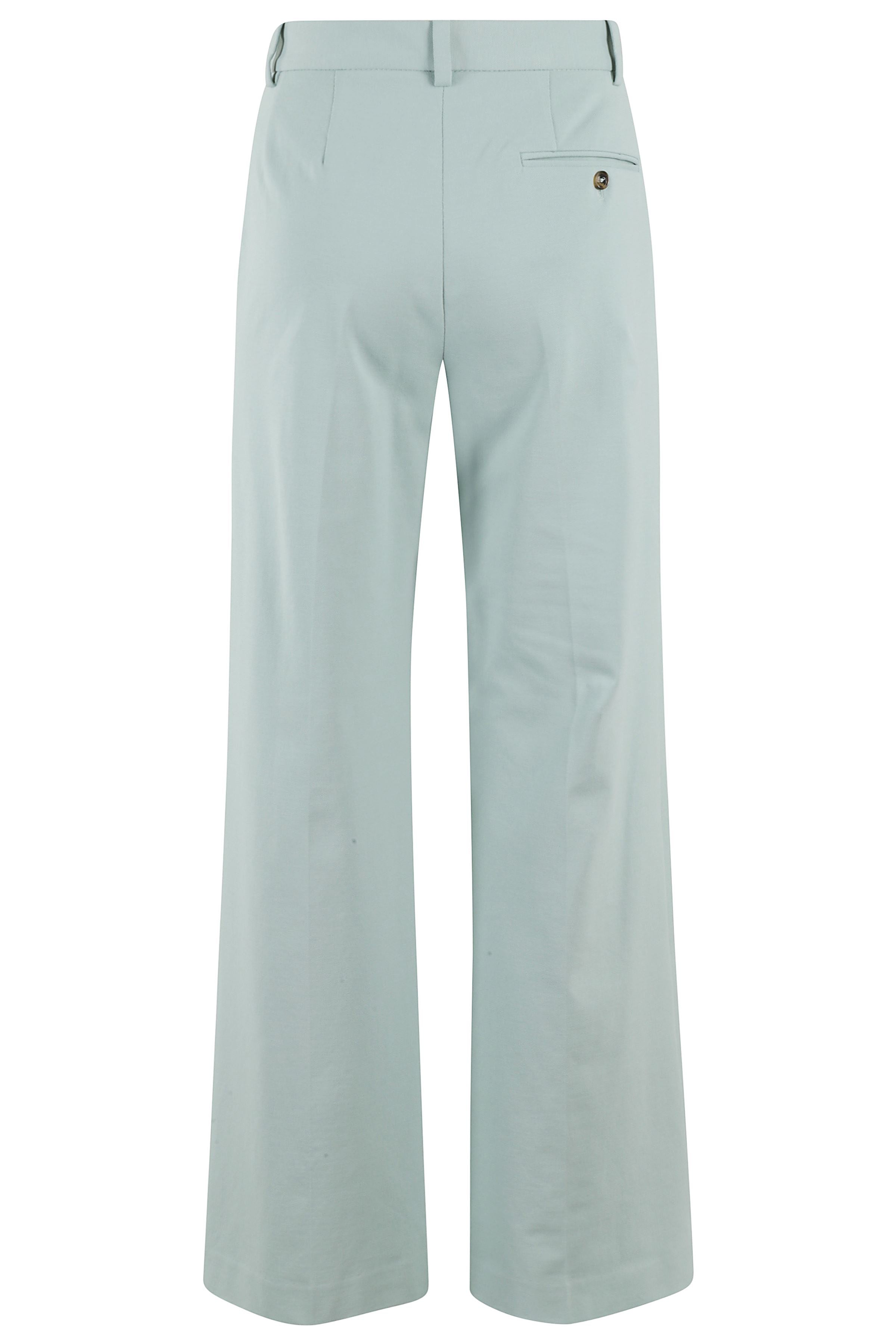 Pant Piquet Green Cotone Elastan Pantaloni