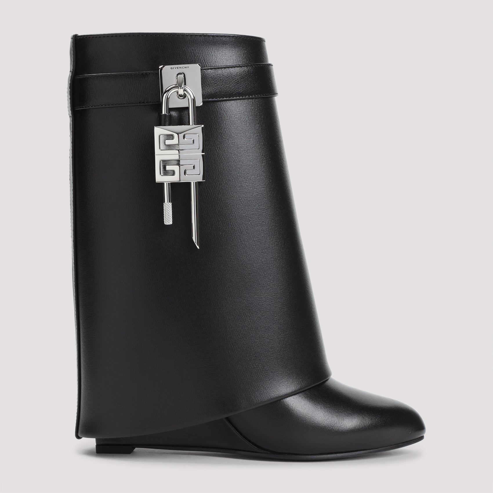 Shark Lock Pant 90 Ankle Boots Black Calf Leather Shoe