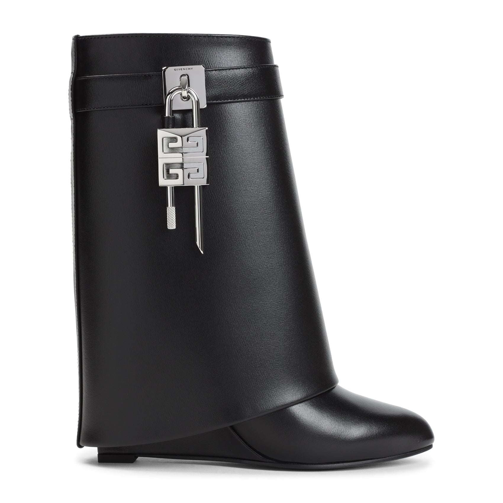 Shark Lock Pant 90 Ankle Boots Black Calf Leather Shoe