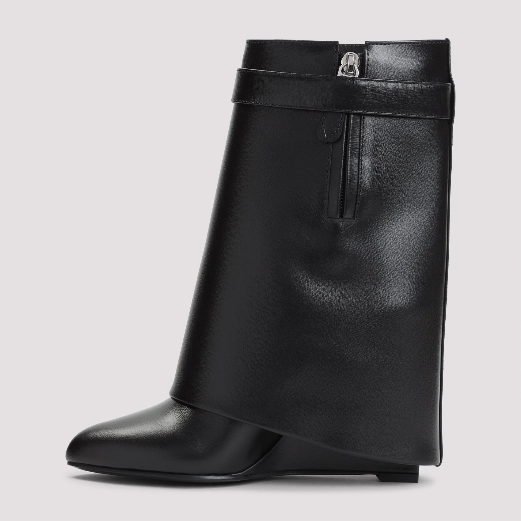 Shark Lock Pant 90 Ankle Boots Black Calf Leather Shoe