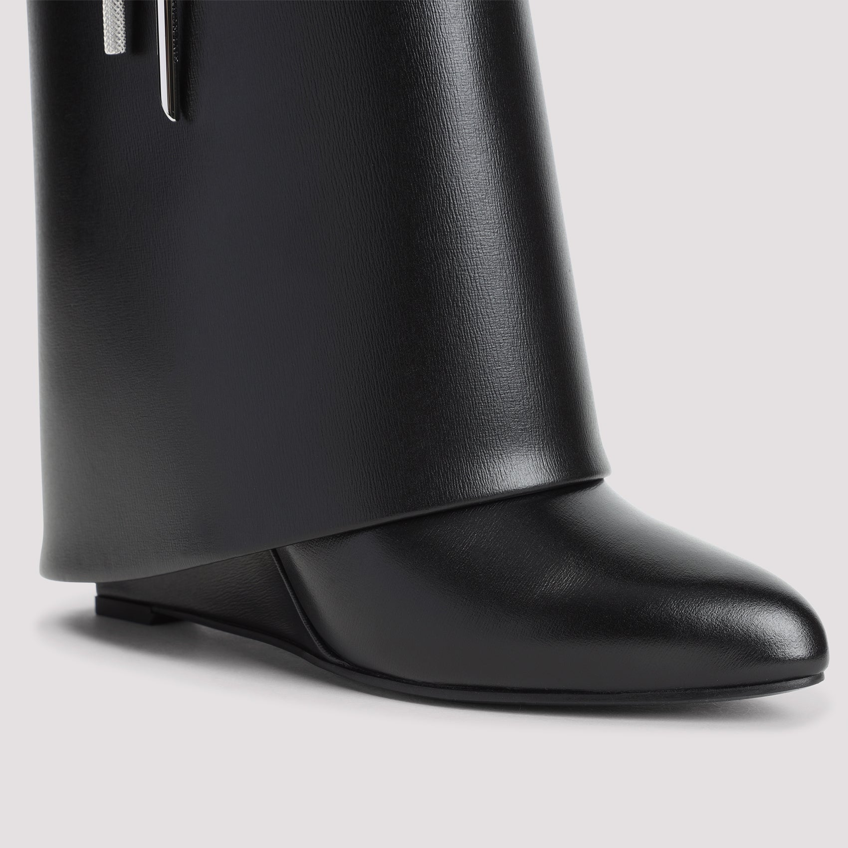 Shark Lock Pant 90 Ankle Boots Black Calf Leather Shoe